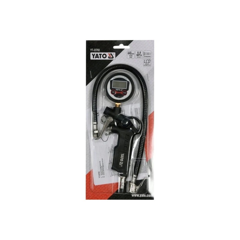 Пистолет для подкачки шин с цифровым манометром YATO YT-23702