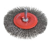 Щетка дисковая стальная проволока 100 мм со стержнем YATO YT-4758
