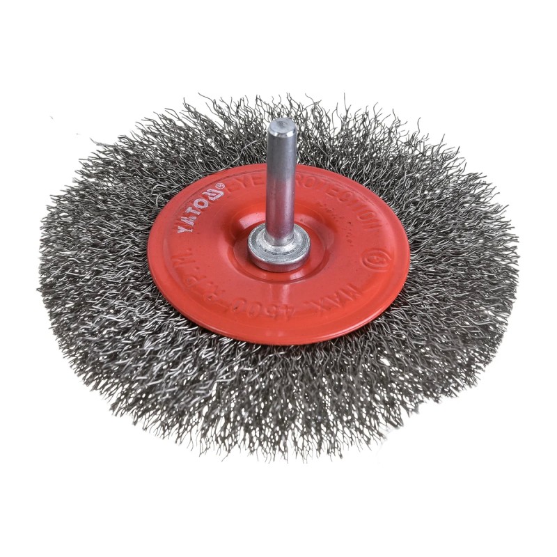 Щетка дисковая стальная проволока 100 мм со стержнем YATO YT-4758