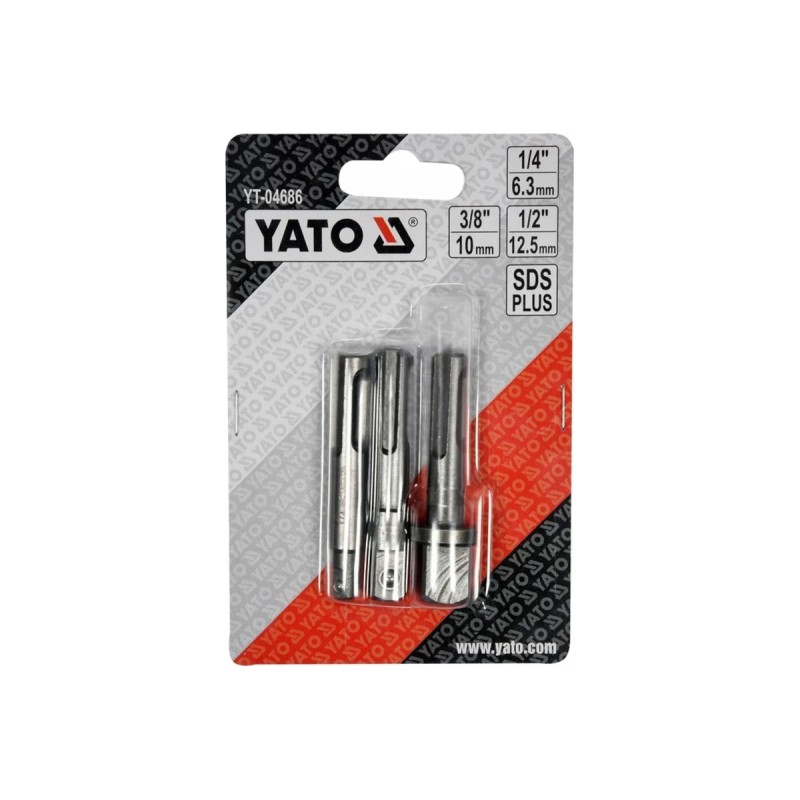 Набор адаптеры  SDS-PLUS для торцовых головок-1/4, 3/8, 1/2 YATO YT-04686