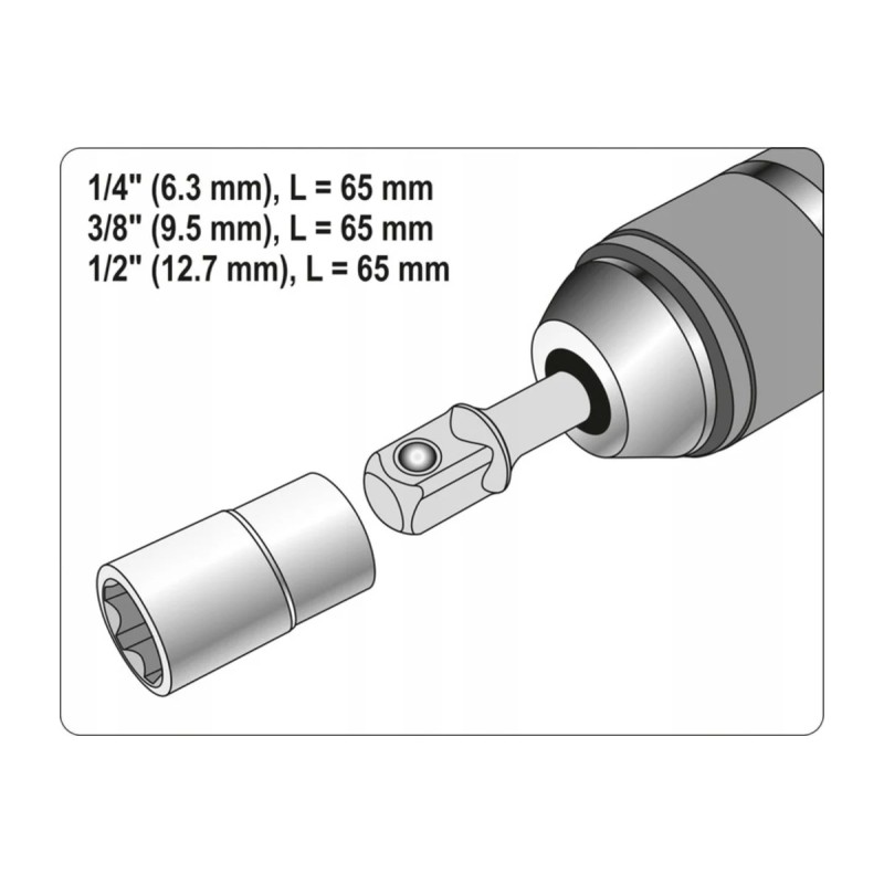 Набор адаптеры  SDS-PLUS для торцовых головок-1/4, 3/8, 1/2 YATO YT-04686