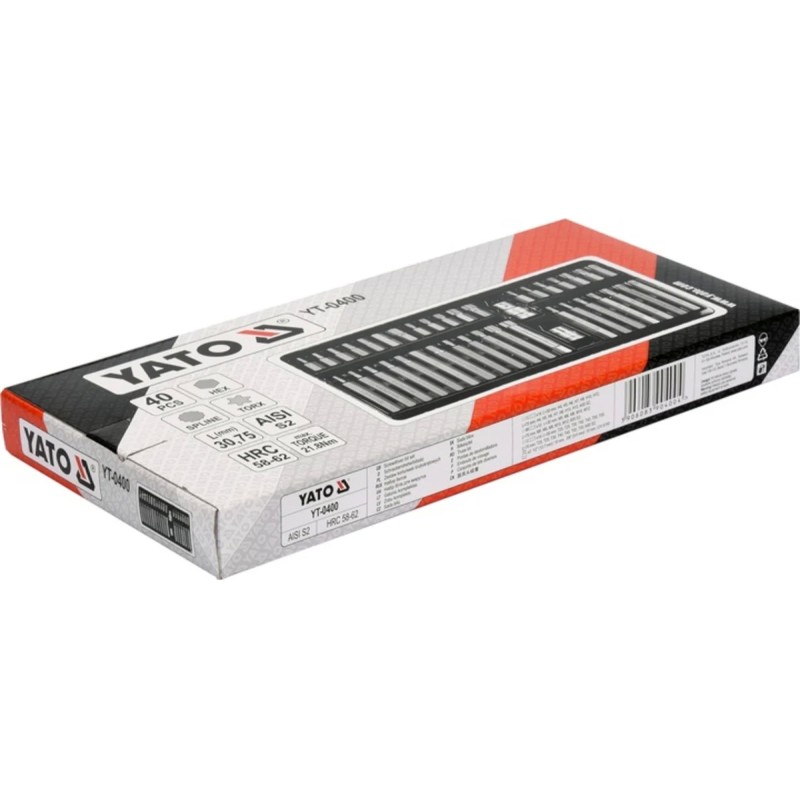 Набор специальных бит в металлическом боксе 40шт. YATO YT-0400