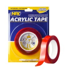Лента двухсторонняя универсальная HPX TT2505, Acrylic Tape, акриловая, 25 мм х 5 м, прозрачная