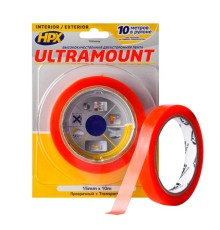 Лента монтажная ультратонкая HPX Ultra Mount для максимального прилегания, 15 мм x 10 м, прозрачная