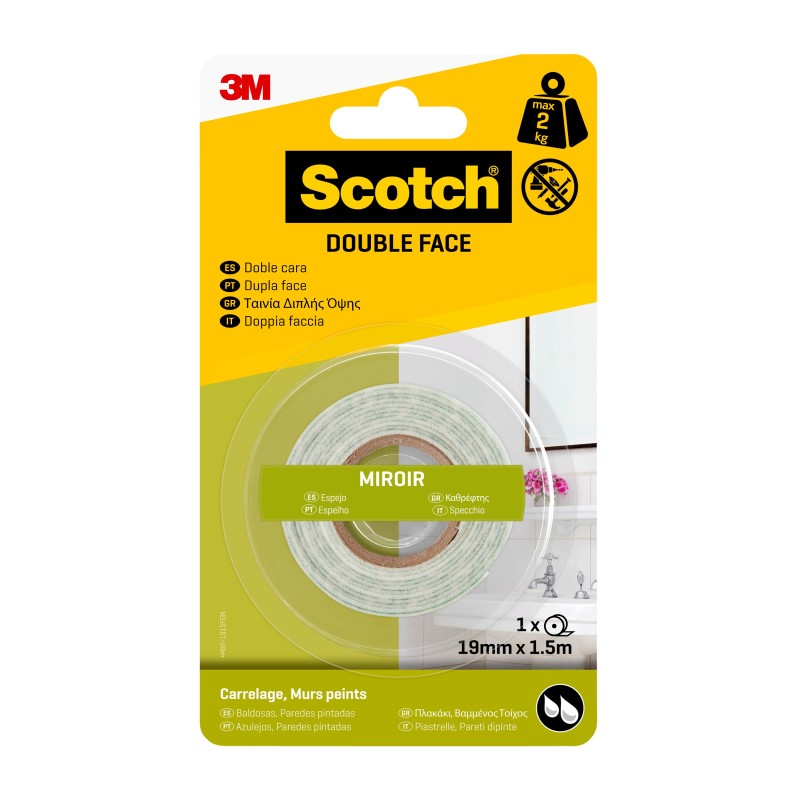 Лента монтажная двусторонняя клейкая Scotch 914140 влагостойкая для отделки, 10мм х 2м, 4 рул./уп.