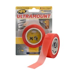 Лента монтажная ультратонкая HPX Ultra Mount для максимального прилегания, 19 мм x 5 м, прозрачная