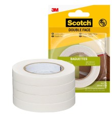 Лента монтажная двусторонняя клейкая Scotch 914140 влагостойкая для отделки, 10мм х 2м, 4 рул./уп.