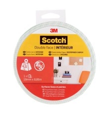 Лента монтажная двусторонняя клейкая Scotch® для внутренних работ, 19мм х 8,89м