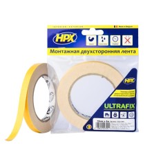Лента двухсторонняя ULTRAFIX 12мм х 5м белая