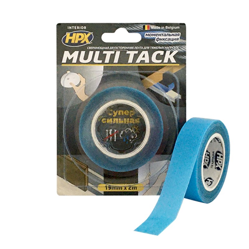 Лента двухсторонняя MULTI TACK 19мм х 2м прозрачная