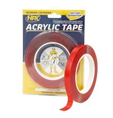 Лента двухсторонняя универсальная HPX TT1205, Acrylic Tape, акриловая, 12 мм х 5 м, прозрачная