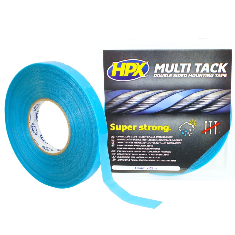Лента двухсторонняя MULTI TACK для монтажа LED профилей 19мм х 25м прозрачная