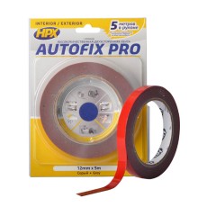 Лента автомобильная двусторонняя HPX AF1205, Autofix Pro, акриловая, 12 мм х 5 м, серая