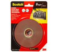 Лента монтажная двусторонняя клейкая Scotch® сверхпрочная, 19мм х 5м
