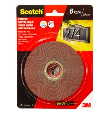 Лента монтажная двусторонняя клейкая Scotch® сверхпрочная, 19мм х 5м