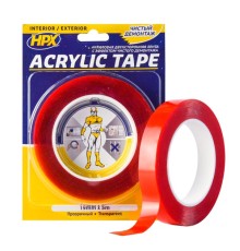 Лента Лента двухсторонняя универсальная HPX TT1905, Acrylic Tape, ACRYLIC TAPE 19мм х 5м прозрачная