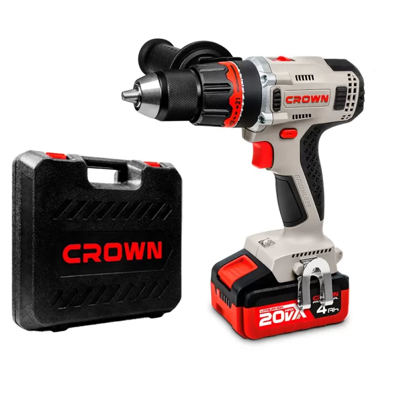 Дрель-шуруповерт аккумуляторная BL CROWN CT21090HMX-4 BMC, CROWN Дрель-шуруповерт аккумуляторная BL CROWN CT21090HMX-4 BMC, CROWN