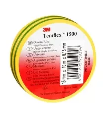 Изолента ПВХ Temflex 1500 универсальная желто-зеленая, рулон 19 мм x 25 м