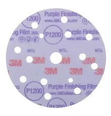 Круг абразивный, полировальный , 15 отверст., Р1200, 150 мм,3M™ Hookit™ 260L Purple