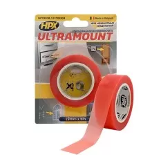 Лента монтажная ультратонкая HPX Ultra Mount для максимального прилегания, 19 мм x 5 м, прозрачная