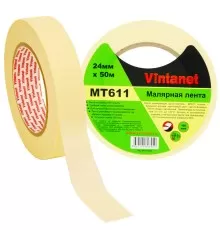 Лента малярная 120°С, MT611 Vintanet, 160 мкм, 24мм х 50м