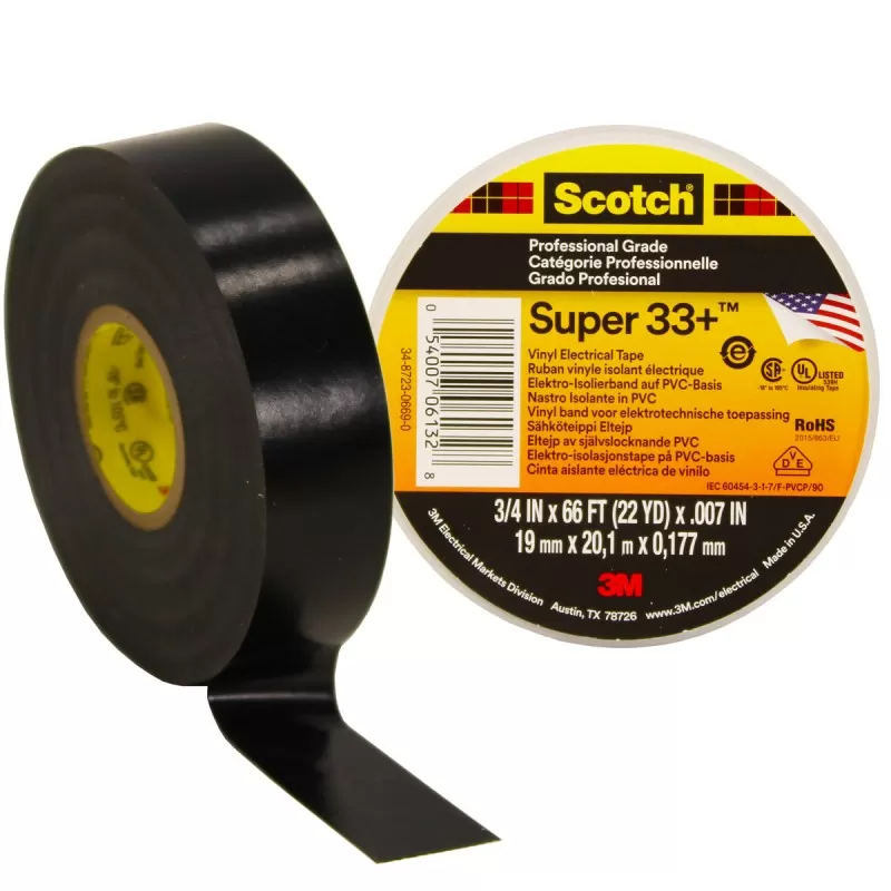 Изолента ПВХ морозостойкая высшего класса SCOTCH SUPER 33, рулон 19 мм х 20 м Изолента ПВХ морозостойкая высшего класса SCOTCH SUPER 33, рулон 19 мм х 20 м