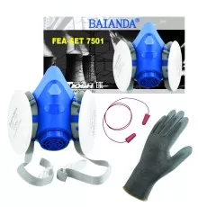 Комплект для защиты дыхания BAIANDA FEA-SET 7501, противопылевой, полумаска размер L, P3R