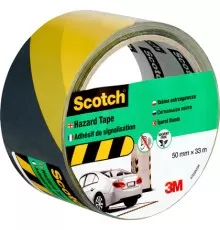 Лента cигнальная Scotch 4705, черно-желтая, 50 мм х 33 м х 0.048 мм