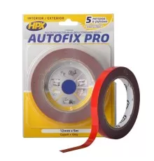 Лента автомобильная двусторонняя HPX AF1205, Autofix Pro, акриловая, 12 мм х 5 м, серая