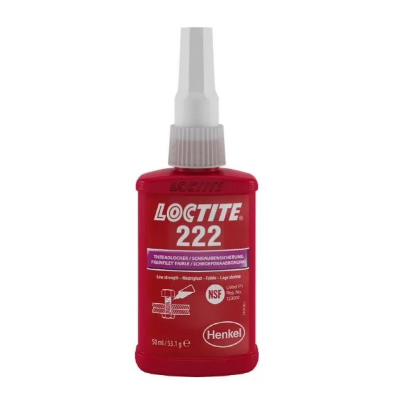 Фиксатор резьбы низкой прочности LOCTITE 222 50мл Фиксатор резьбы низкой прочности LOCTITE 222 50мл