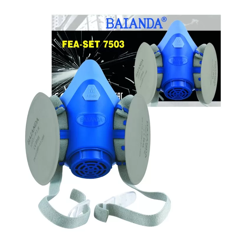 Комплект для защиты дыхания BAIANDA FEA-SET 7503, для сварочных работ, полумаска размер L, P3R Комплект для защиты дыхания BAIANDA FEA-SET 7503, для сварочных работ, полумаска размер L, P3R