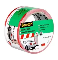 Лента cигнальная Scotch 4705, бело-красная, 50 мм х 33 м х 0.048 мм
