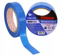 Лента малярная на основе рисовой бумаги Washi для четкого края WM111 Vintanet, синяя, 24мм х 25м