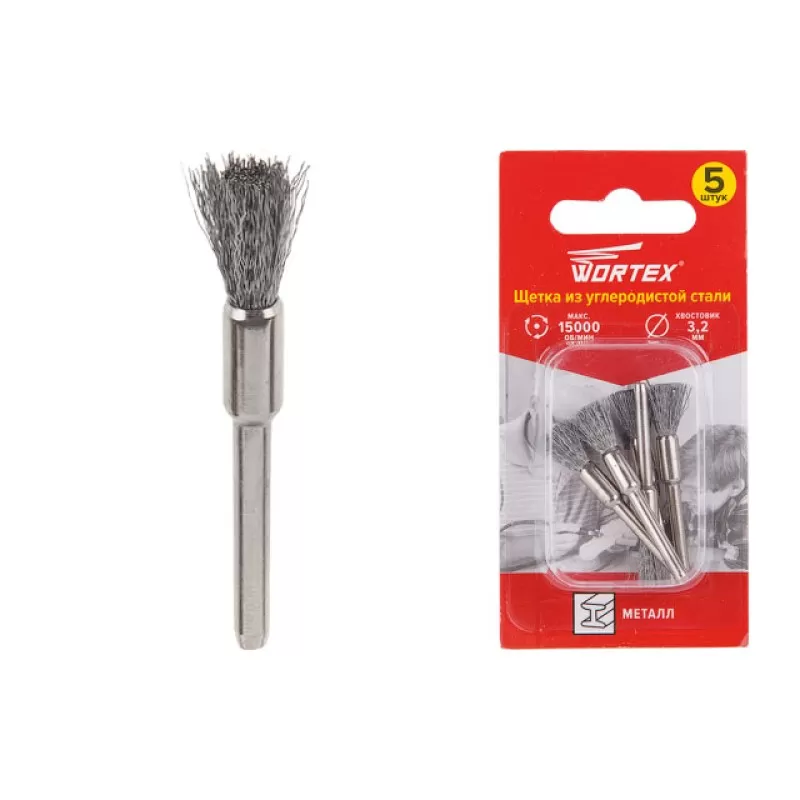 Щетка из углеродистой стали 5 мм WORTEX Щетка из углеродистой стали 5 мм WORTEX