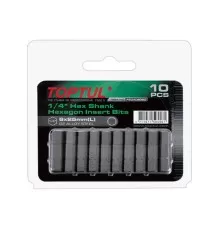 Насадка шестигранник 3мм 1/4" 10шт блистер TOPTUL (FSDA0803G)
