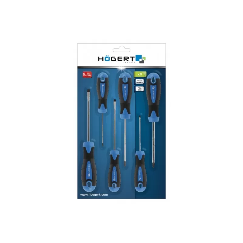 Набор отверток 6 шт., S2, HT1S095, HOEGERT Набор отверток 6 шт., S2, HT1S095, HOEGERT