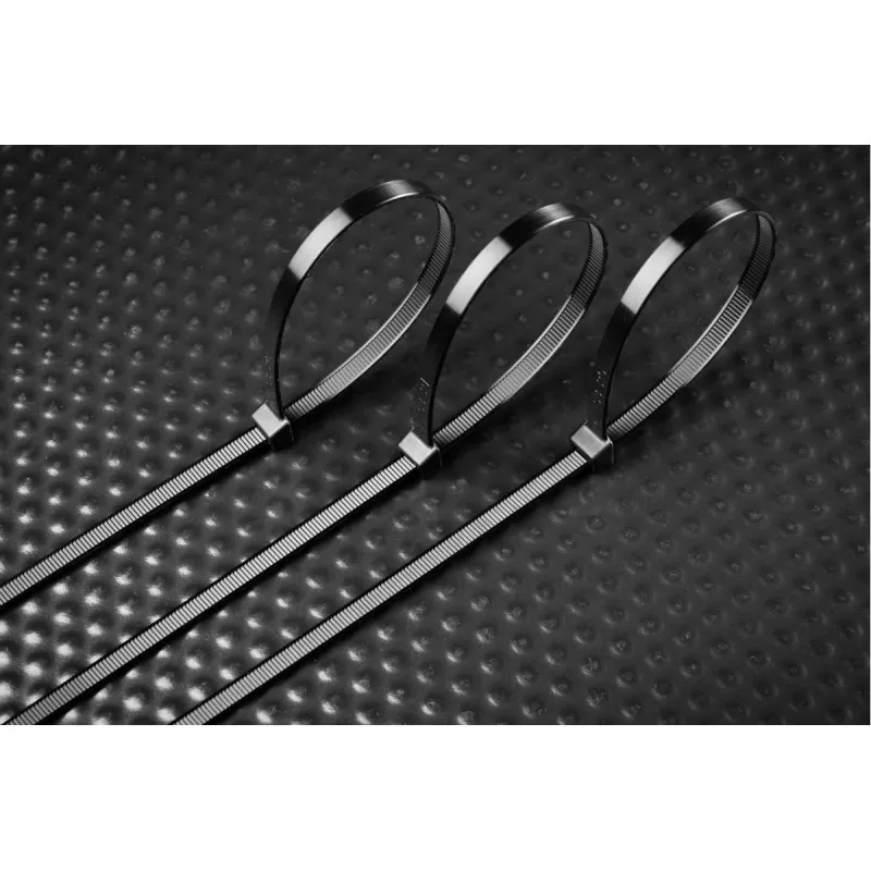 Нейлоновые стяжки 3,6 x 200 мм, 100 шт., черные, HT2C706, HOEGERT