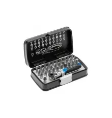 Набор бит с трещоткой 1/4", SL, PH, PZ, HEX, Torx, Torx c отверстием, 33 шт.  , HT1R460, HOEGERT 