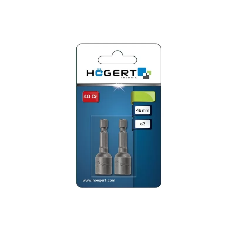 Насадка торцевая с магнитом 13 мм, 1/4", 2 шт., HT1S460, HOEGERT Насадка торцевая с магнитом 13 мм, 1/4", 2 шт., HT1S460, HOEGERT