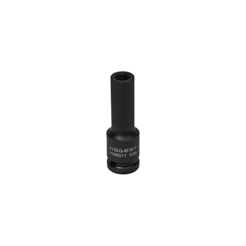 Головка торцевая ударная глубокая шестигранная 1/2", 11 мм, DIN 3121, CrMo, HT4R011, HOEGERT Головка торцевая ударная глубокая шестигранная 1/2", 11 мм, DIN 3121, CrMo, HT4R011, HOEGERT