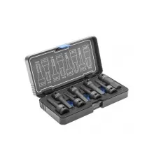 Торцевые головки, ударные Hex, 8 шт., 1/2", CrMo, HT6R004, HOEGERT 