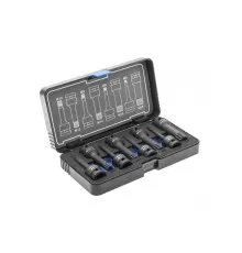 Торцевые головки, ударные Spline, 8 шт., 1/2", CrMo, HT6R006, HOEGERT 