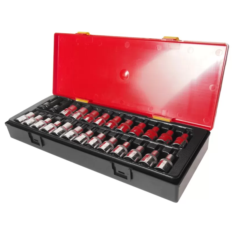 Набор бит-головок 1/2" HEX H4-H14, TORX T20-T60,SPLINE M5-M12 25 предметов JTC Набор бит-головок 1/2" HEX H4-H14, TORX T20-T60,SPLINE M5-M12 25 предметов JTC