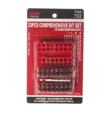 Набор бит 1/4" TORX, HEX, SPANNER с магнитным держателем 33 предмета в боксе JTC
