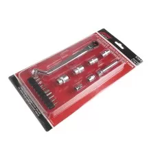Набор головок торцевых и бит 1/4" 7-12мм SL, PH, TORX 18 предметов в кейсе JTC
