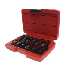 Набор головок ударных 1/2" HEX H4-19мм L=60мм 12 предметов в кейсе JTC