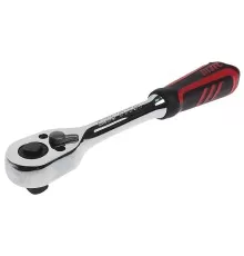 Ключ трещотка 3/8" 36 зубьев 202мм резиновая рукоятка JTC