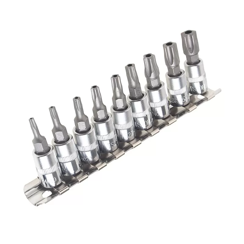 Набор бит 1/4" TORX 5-ти гранных TS10H-TS50H 9 предметов JTC Набор бит 1/4" TORX 5-ти гранных TS10H-TS50H 9 предметов JTC