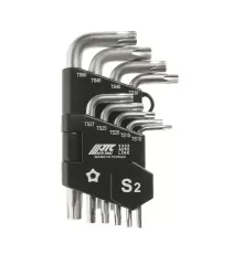 Набор ключей TORX ТS10-ТS50 пятилучевых Г-образных с отверстием 9 предметов JTC