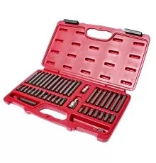 Набор бит 1/2" 3/8" HEX, TORX, SPLINE 6-ти гранных 2 держателя 42 предмета в кейсе JTC